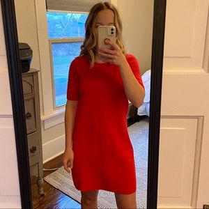 Bright red Ann Taylor work dress